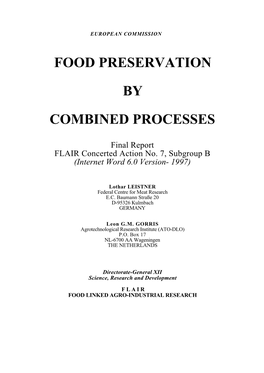 Food Preservation by Combined Processes