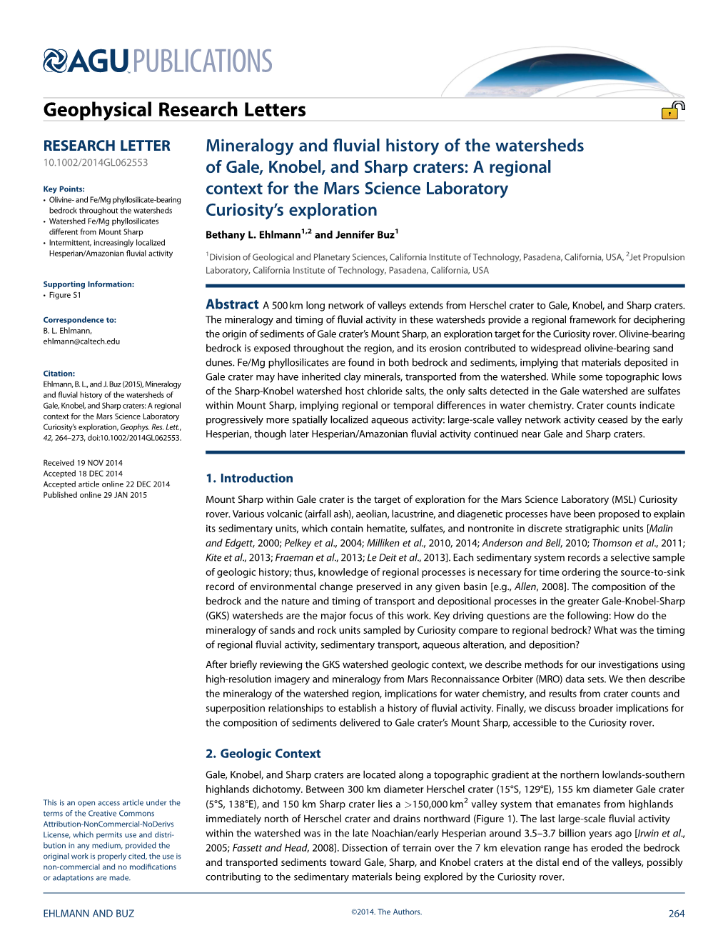 Mineralogy and Fluvial History of the Watersheds of Gale, Knobel