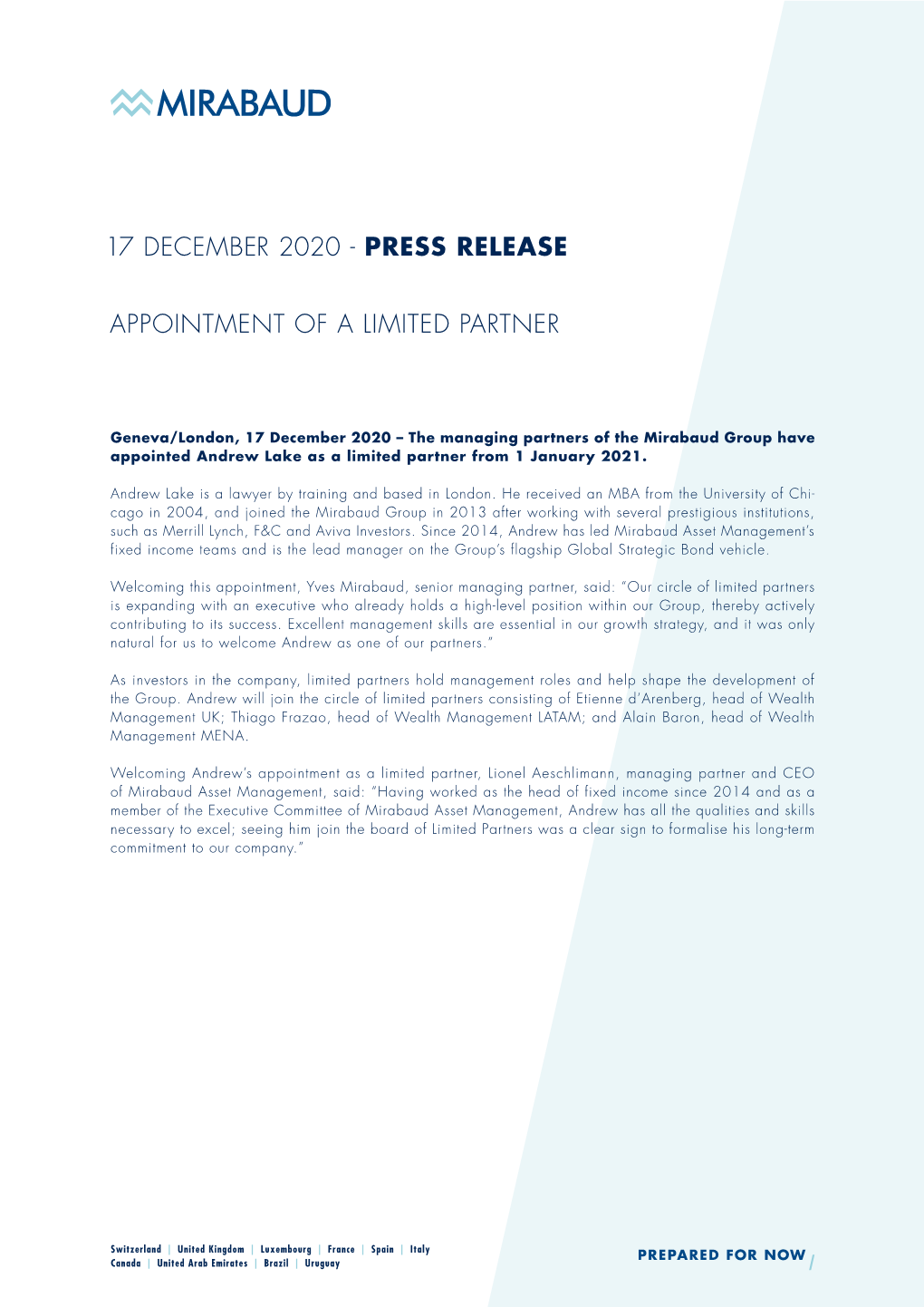 17 December 2020 - Press Release