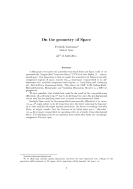 On the Geometry of Space