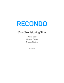 Data Provisioning Tool