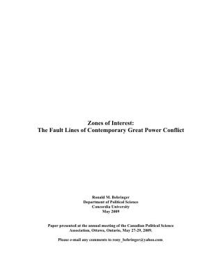 Zones of Interest: the Fault Lines of Contemporary Great Power Conflict