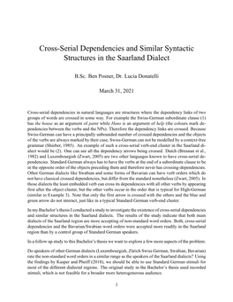 Crossserial Dependencies and Similar Syntactic Structures in The