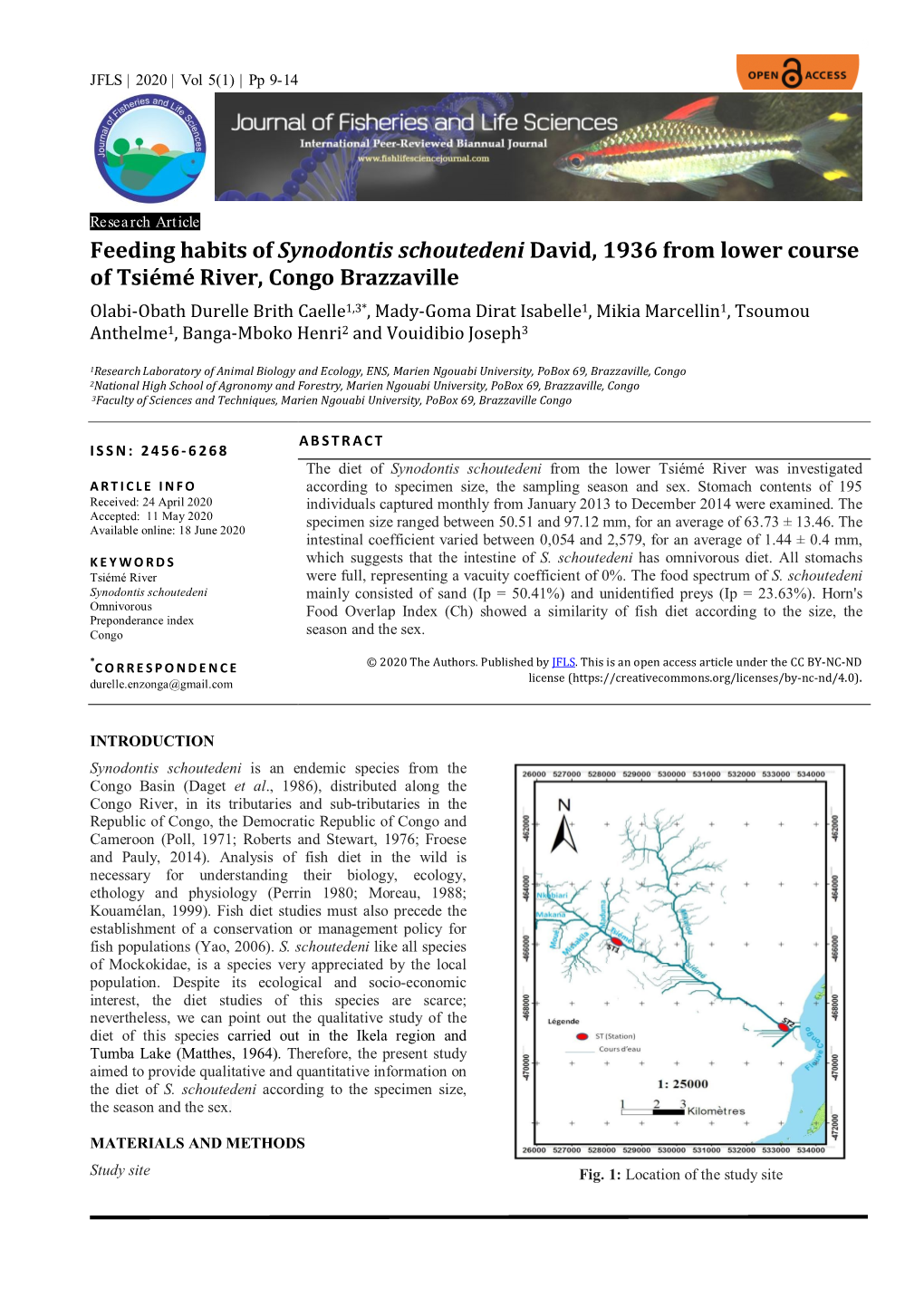 Feeding Habits of Synodontis Schoutedeni David, 1936 From