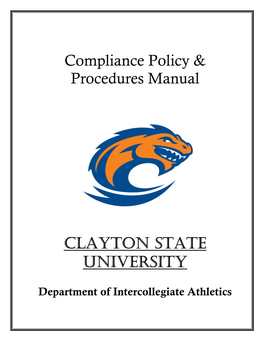 Compliance Policy & Procedures Manual CLAYTON STATE