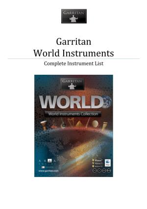 Garritan World Instruments Complete Instrument List