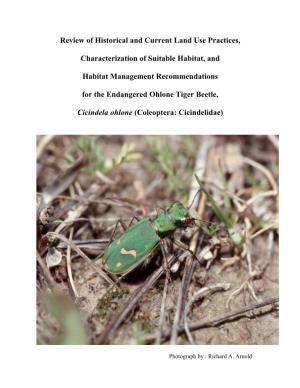Scientific Management Review, Ohlone Tiger Beetle
