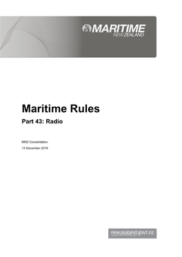 Maritime Rules Part 43: Radio