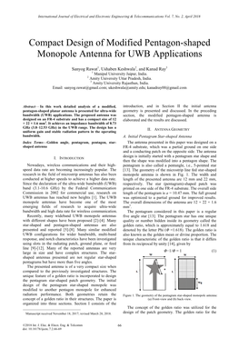 Compact Design of Modified Pentagon-Shaped Monopole Antenna for UWB Applications