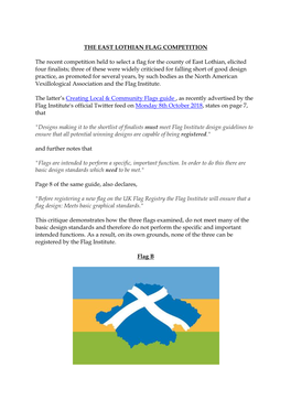 THE EAST LOTHIAN FLAG COMPETITION the Recent