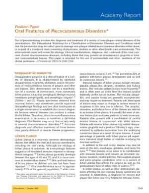 Oral Features of Mucocutaneous Disorders*