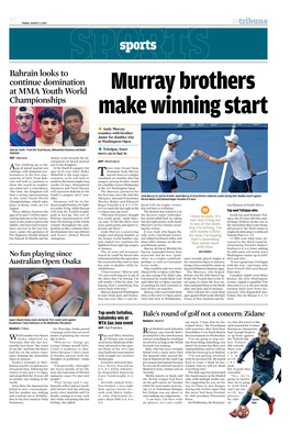 Andy Murray Reunites• with Brother Jamie for Doubles Win at Washington Open