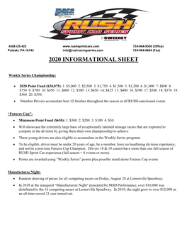 2020 Informational Sheet