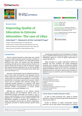 Improving Quality of Education in Extreme Adversities-The Case of Libya