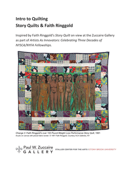 Intro to Quilting Story Quilts & Faith Ringgold