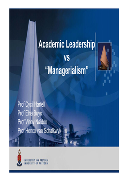 Academic Leadership Vs “Managerialism”