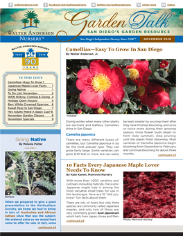 Camellias—Easy to Grow in San Diego by Walter Andersen, Jr