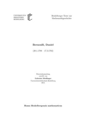 Bernoulli, Daniel