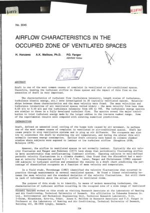 Airflow Characteristics in the Occupied Zone of Ventilated Spaces