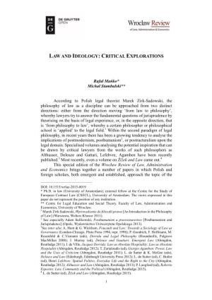 Law and Ideology: Critical Explorations