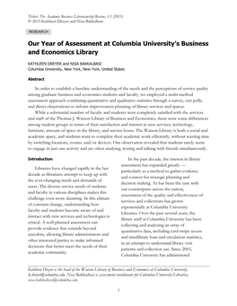 Our Year of Assessment at Columbia University's Business And
