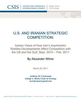 U.S. and Iranian Strategic Competition