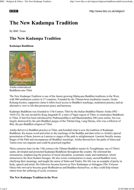 The New Kadampa Tradition