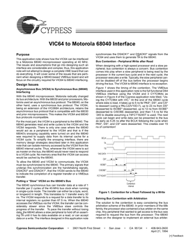 VIC64 to Motorola 68040 Interface
