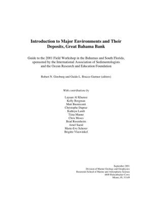 Introduction to Major Environments and Their Deposits, Great Bahama Bank