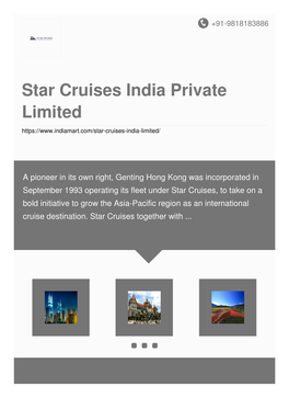 Star Cruises India Private Limited
