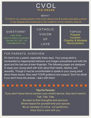 Catholic Vision of Love 7Th Grade Name