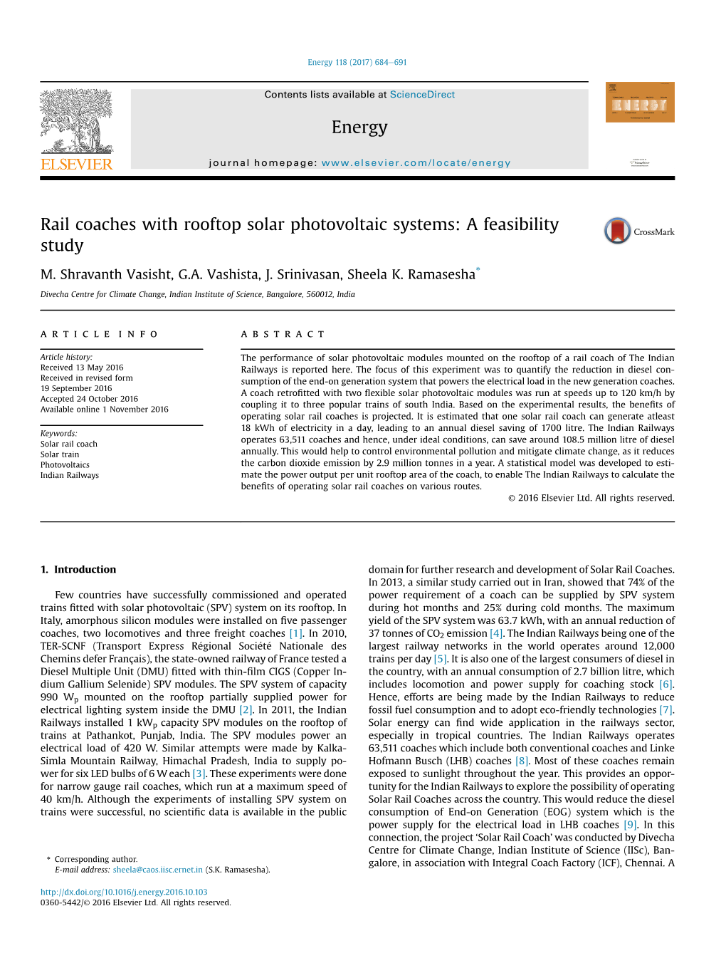 Rail Coaches with Rooftop Solar Photovoltaic Systems: a Feasibility Study