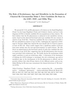 The Role of Evolutionary Age and Metallicity in the Formation Of