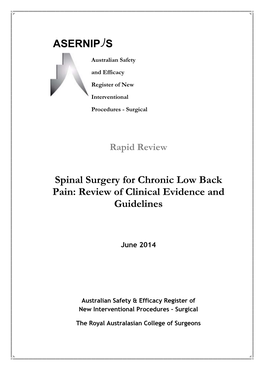 Asernip-S Report on Fast-Track Surgery