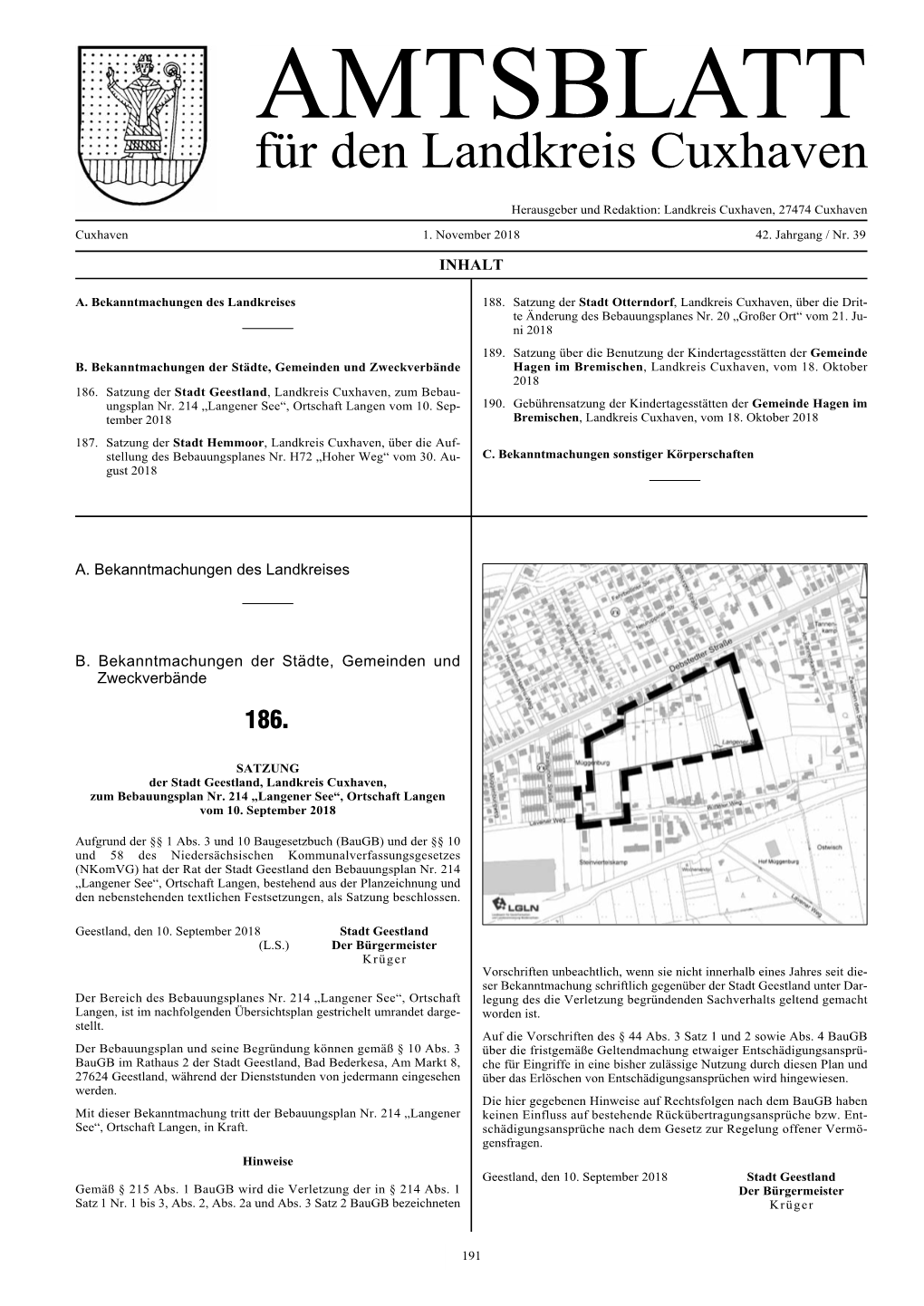 AMTSBLATT Für Den Landkreis Cuxhaven