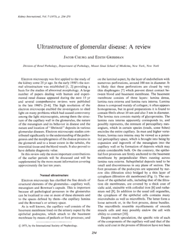 Ultrastructure of Glomerular Disease 261