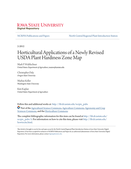 Horticultural Applications of a Newly Revised USDA Plant Hardiness Zone Map Mark P