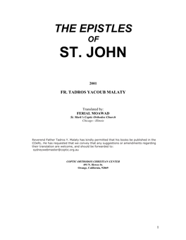 The Epistles of Saint John