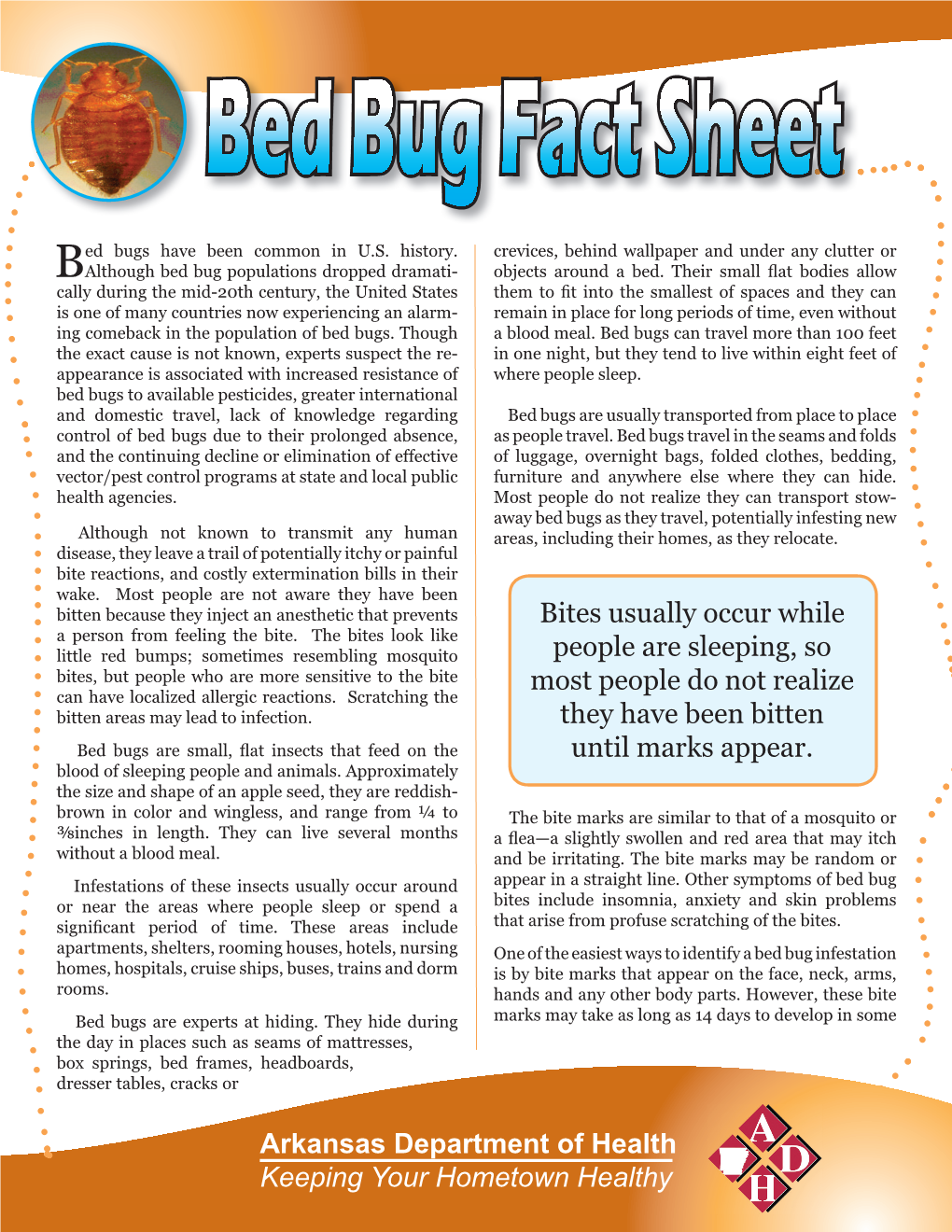 Bed Bug Fact Sheet