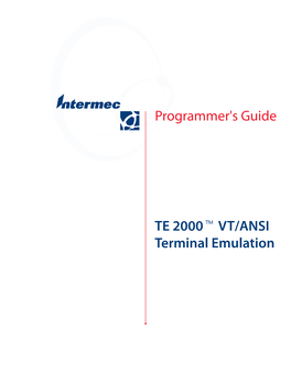 TE 2000Tvt/ANSI Terminal Emulation Programmer's Guide
