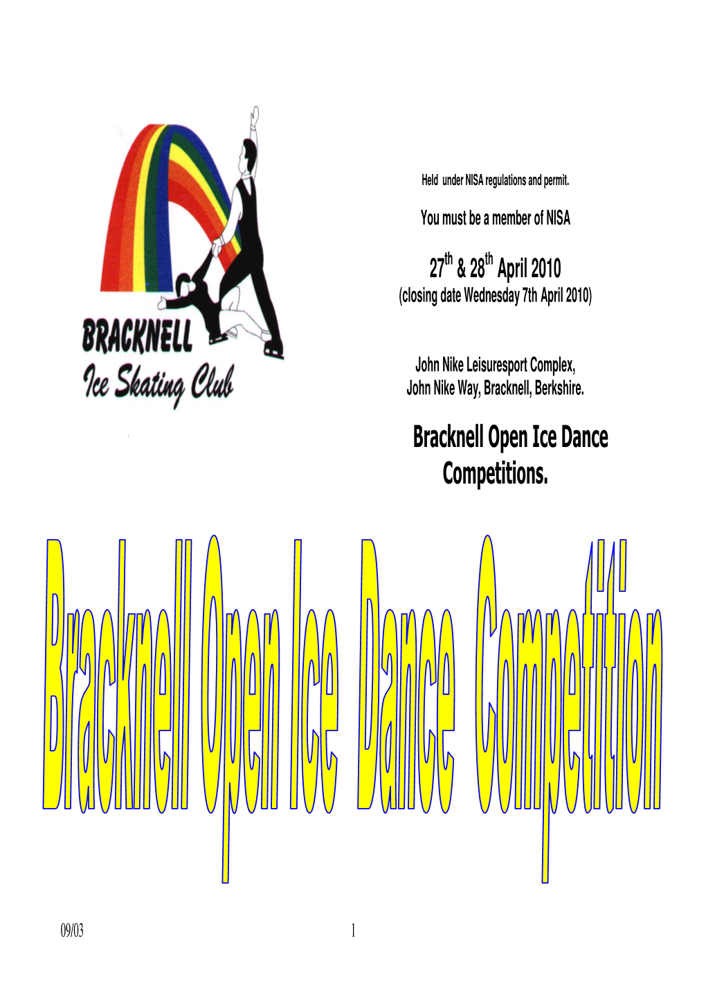 Bracknell Open Ice Dance Competitions