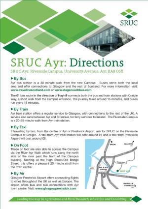 SRUC Ayr Directions.Indd