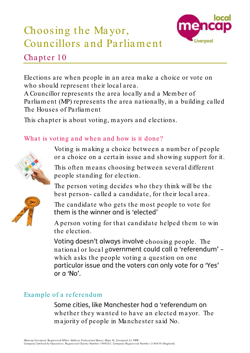 Choosing the Mayor, Councillors and Parliament Chapter 10