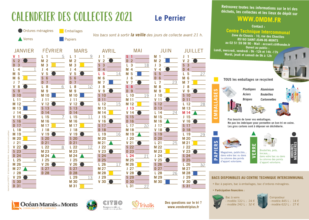 Calendrier De Collecte 2021