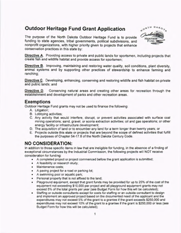 Outdoor Heritage Fund Grant Application