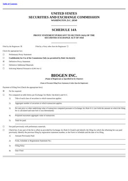 BIOGEN INC. (Name of Registrant As Specified in Its Charter)