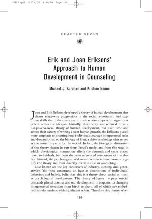 Erik and Joan Eriksons' Approach to Human Development in Counseling