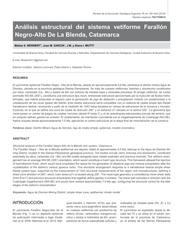 Análisis Estructural Del Sistema Vetiforme Farallón Negro-Alto De La Blenda, Catamarca