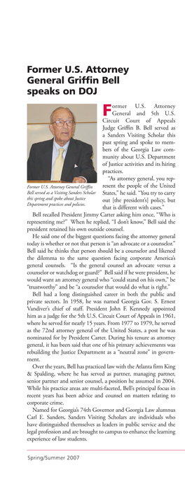 Former U.S. Attorney General Griffin Bell Speaks on DOJ P. 17