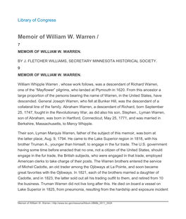 Memoir of William W. Warren / 7 MEMOIR of WILLIAM W